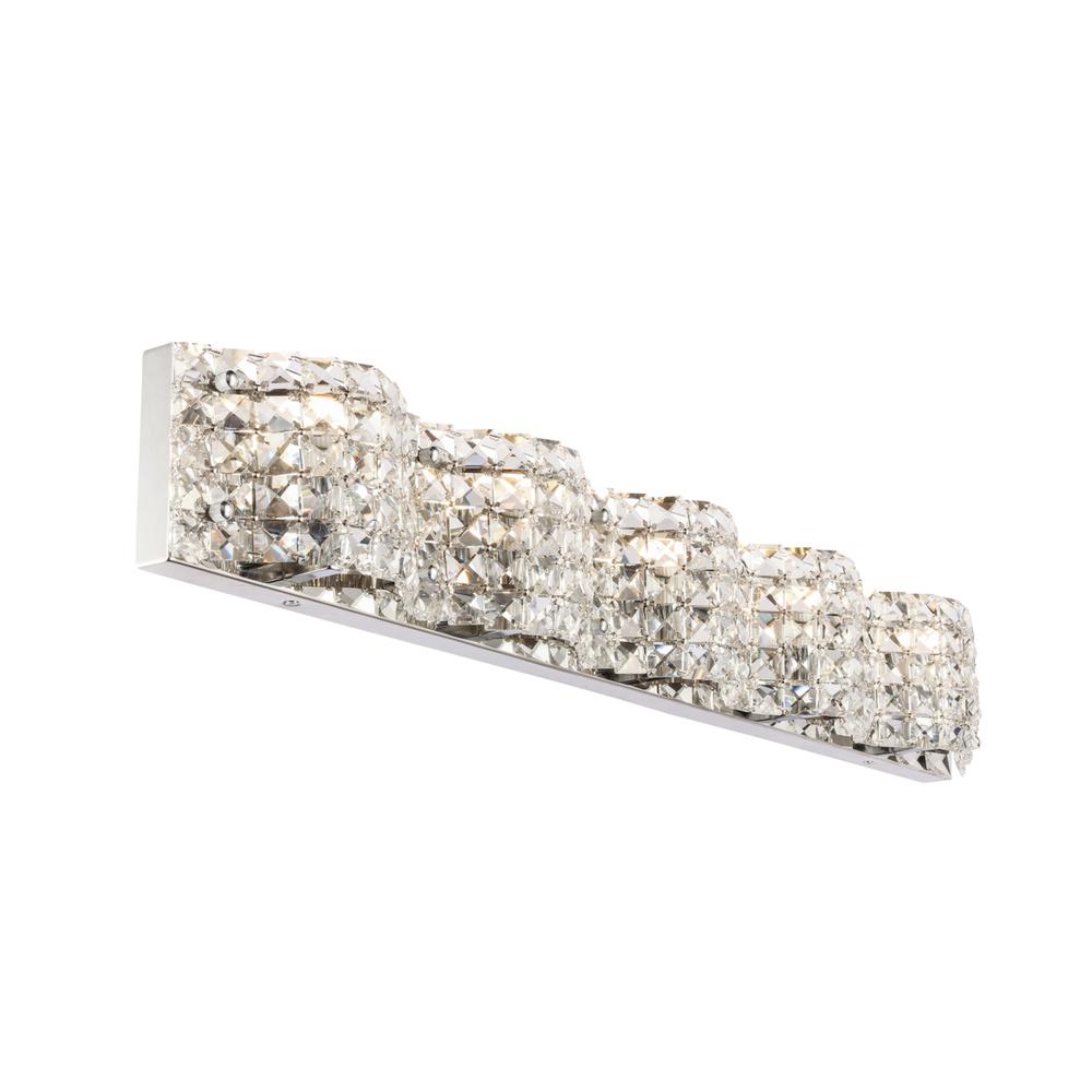 Ollie 5 Light Chrome And Clear Crystals Wall Sconce. Picture 6