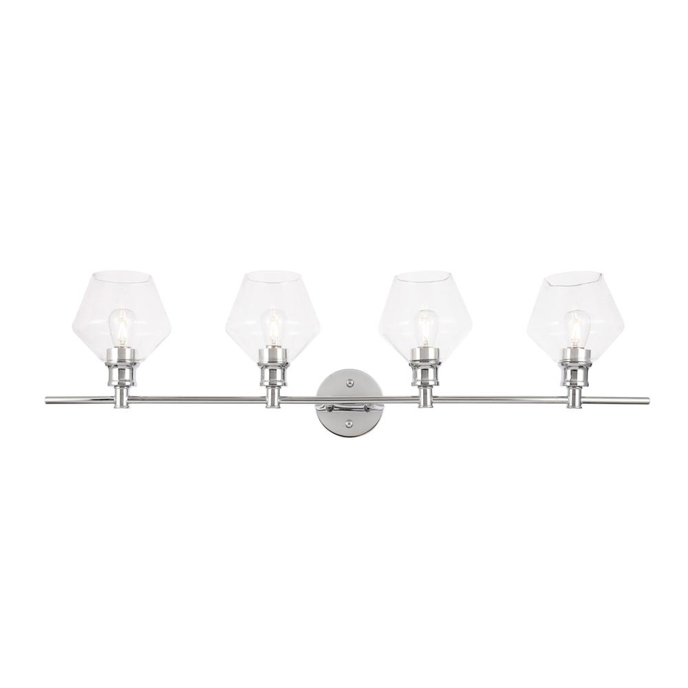 Gene 4 Light Chrome And Clear Glass Wall Sconce. Picture 1