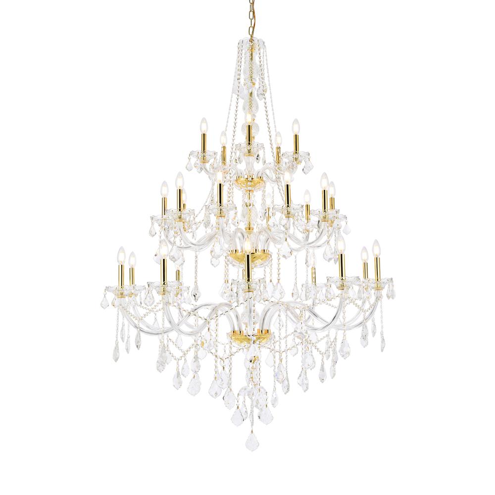 Verona 25 Light Gold Chandelier Clear Royal Cut Crystal. Picture 2