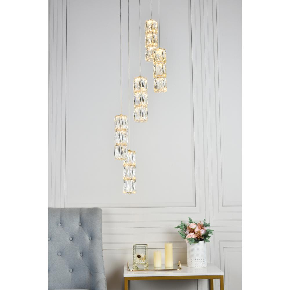Polaris Led Light Gold Pendant Clear Crystal. Picture 8