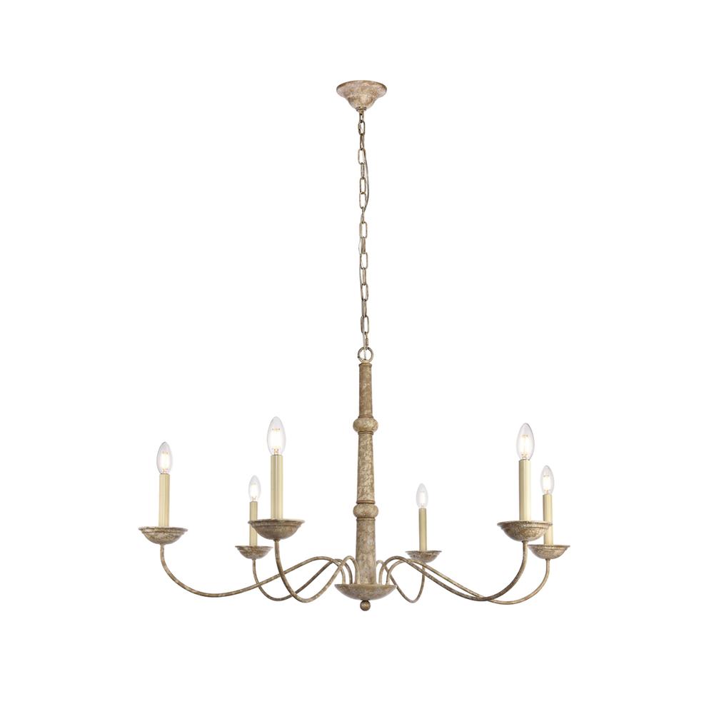 Merritt Collection Chandelier D39.8 H24 Lt:6 Weathered Dove Finish. Picture 2