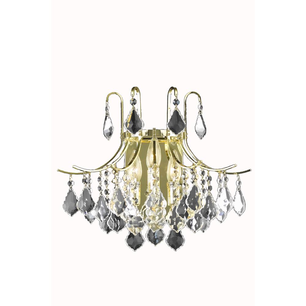 Amelia Collection Wall Sconce D16In H14In Lt:3 Gold Finish. Picture 1