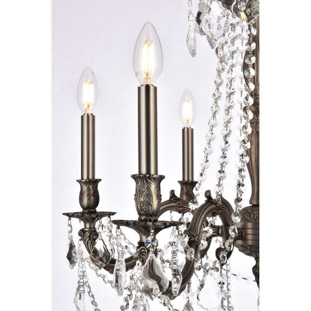 Rosalia 6 Light Pewter Chandelier Clear Royal Cut Crystal. Picture 4