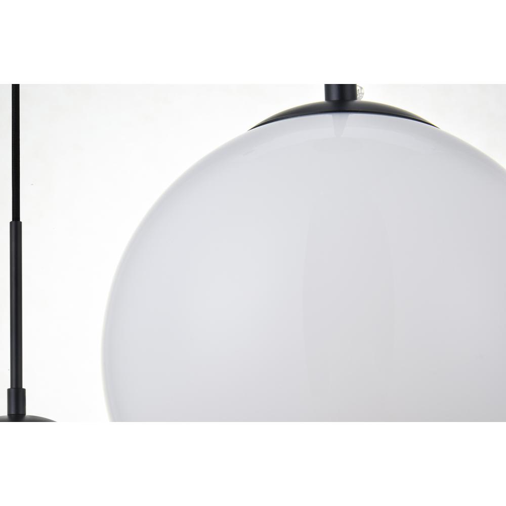 Baxter 3 Lights Black Pendant With Frosted White Glass. Picture 3
