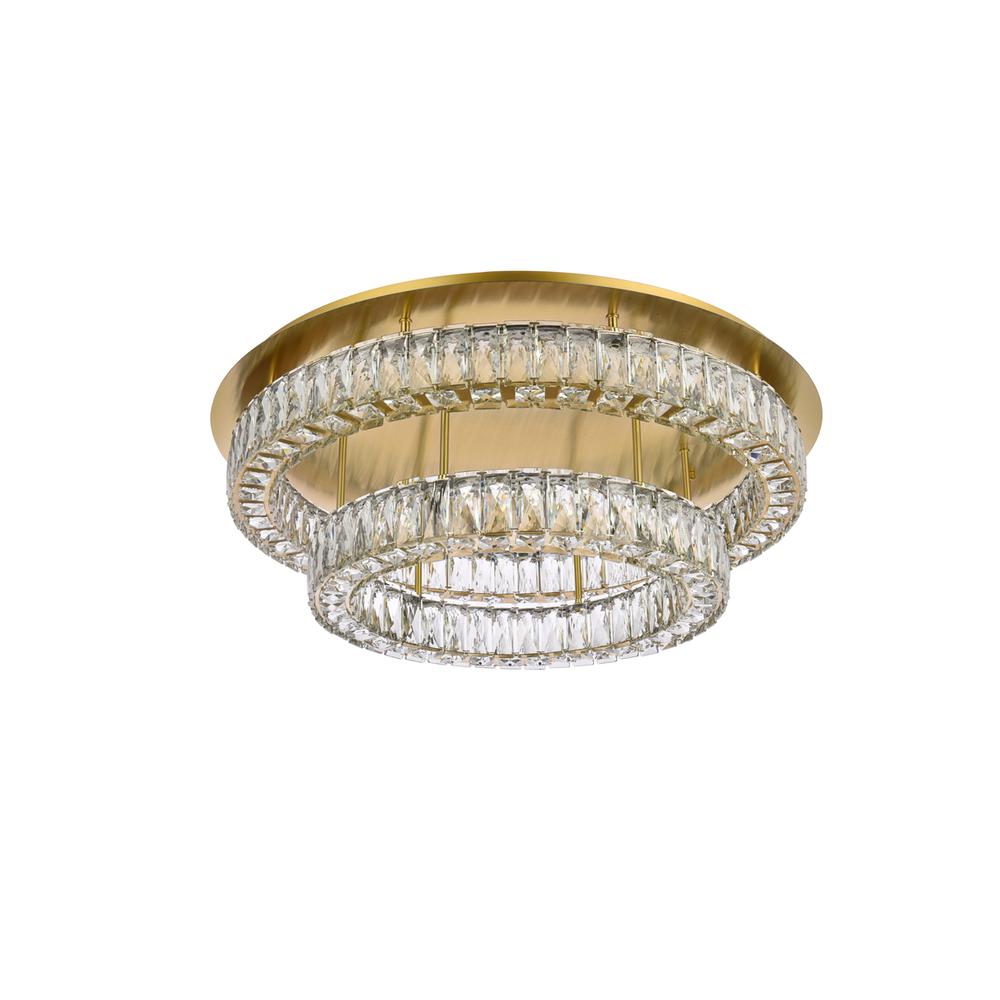 Monroe 30 Inch Led Double Flush Mount In Gold. Picture 6