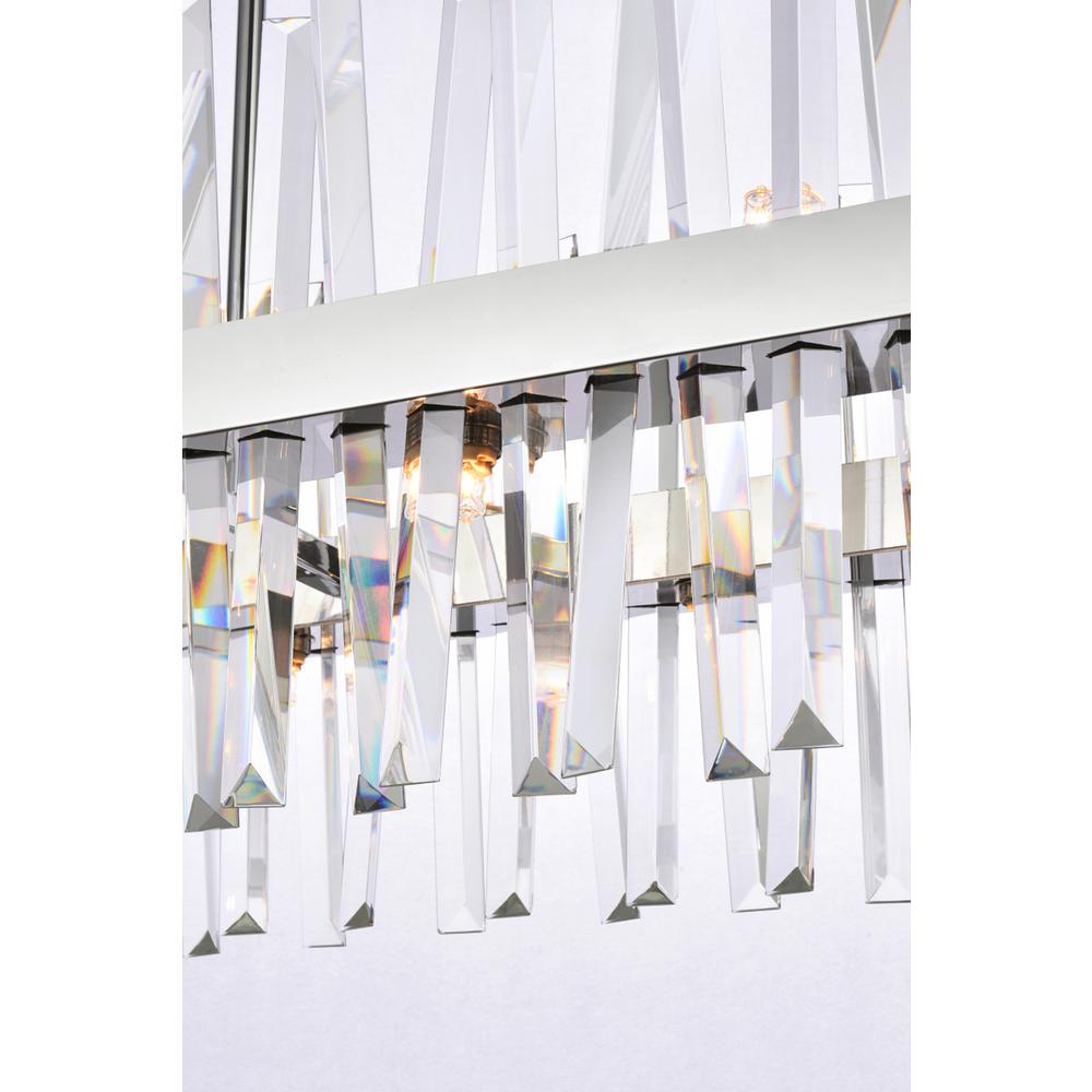 Serephina 30 Inch Crystal Rectangle Chandelier Light In Chrome. Picture 4