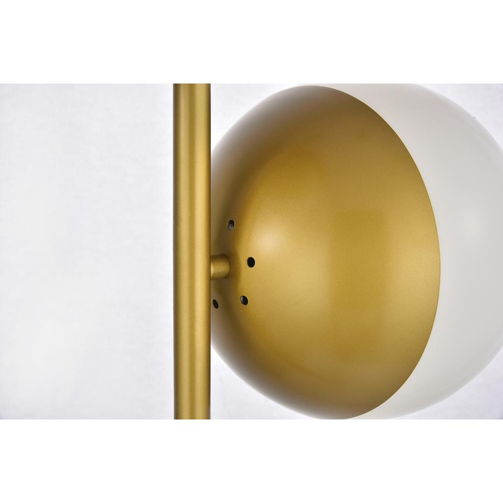 Eclipse 2 Lights Brass Floor Lamp With Frosted White Glass. Picture 4