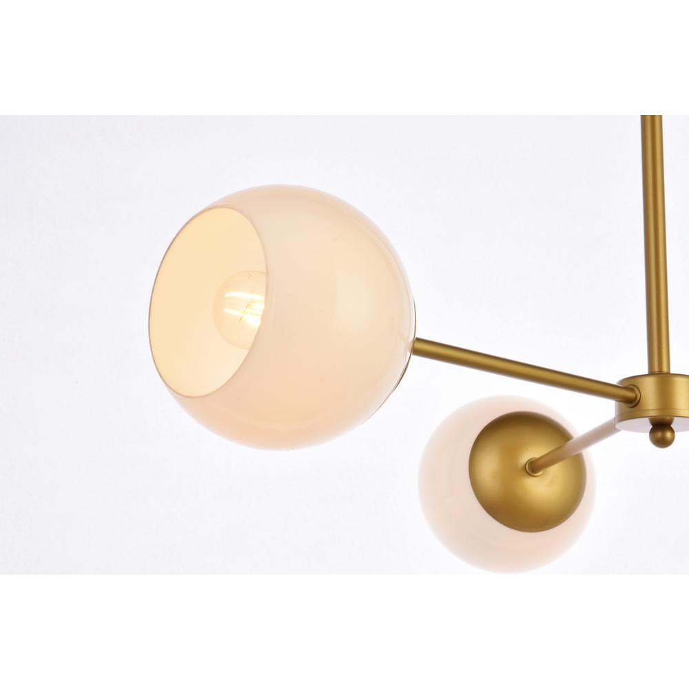 Briggs 32 Inch Pendant In Brass With White Shade. Picture 4