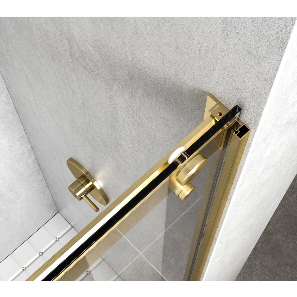 Frameless Shower Door 48 X 76 Brushed Gold. Picture 6