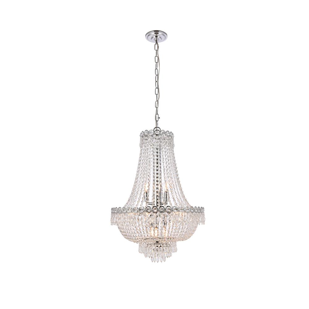 Century 12 Light Chrome Chandelier Clear Royal Cut Crystal. Picture 1
