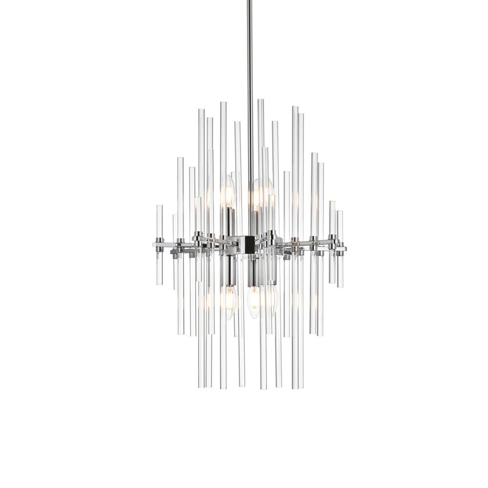 Sienna 17 Inch Crystal Rod Pendant In Chrome. Picture 2