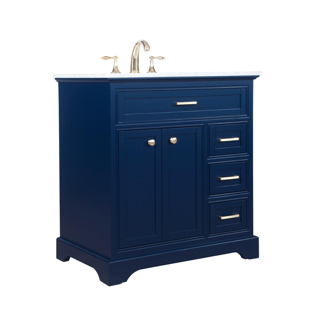 32 Inch Single Bathroom Vanity In Blue. Picture 7