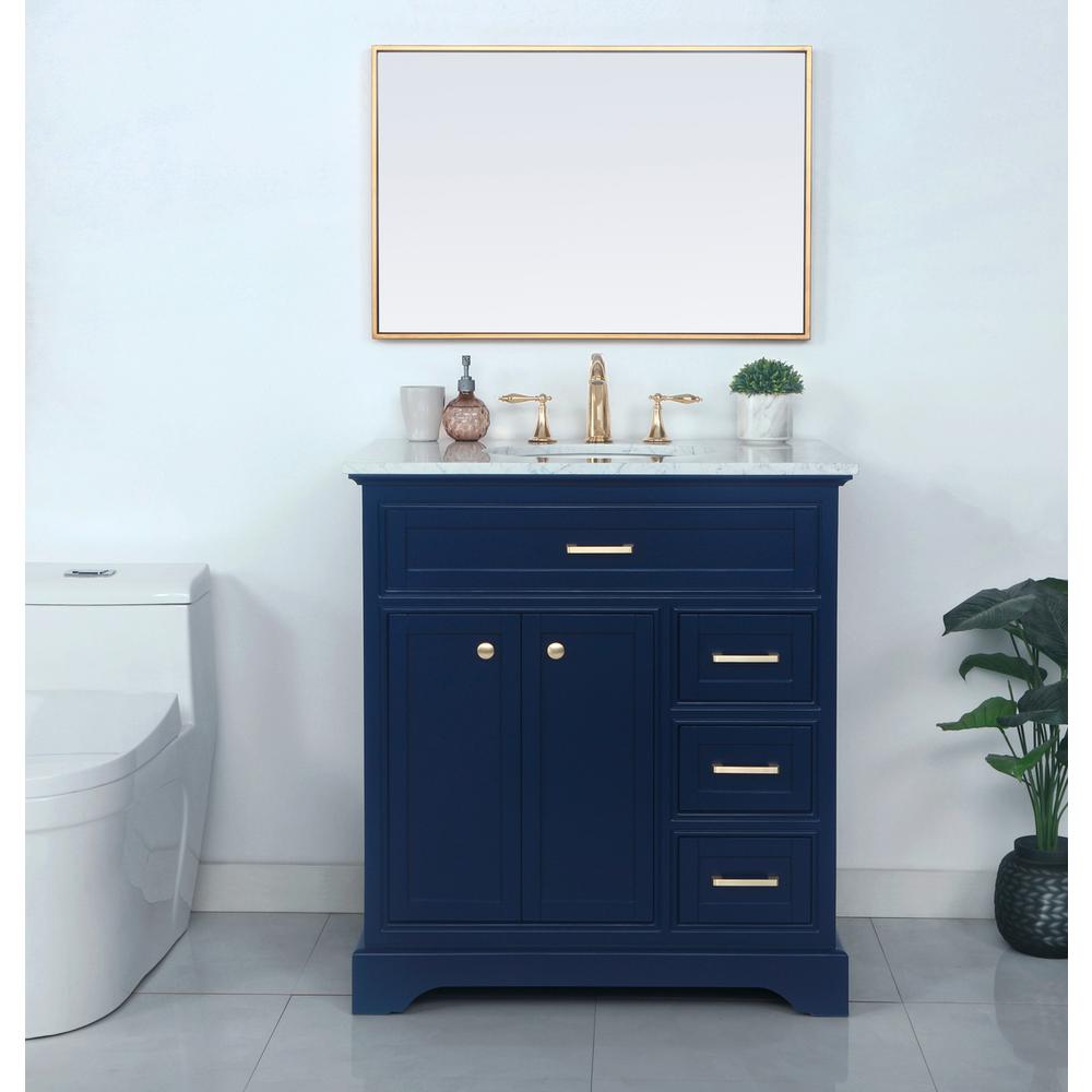 32 Inch Single Bathroom Vanity In Blue. Picture 14