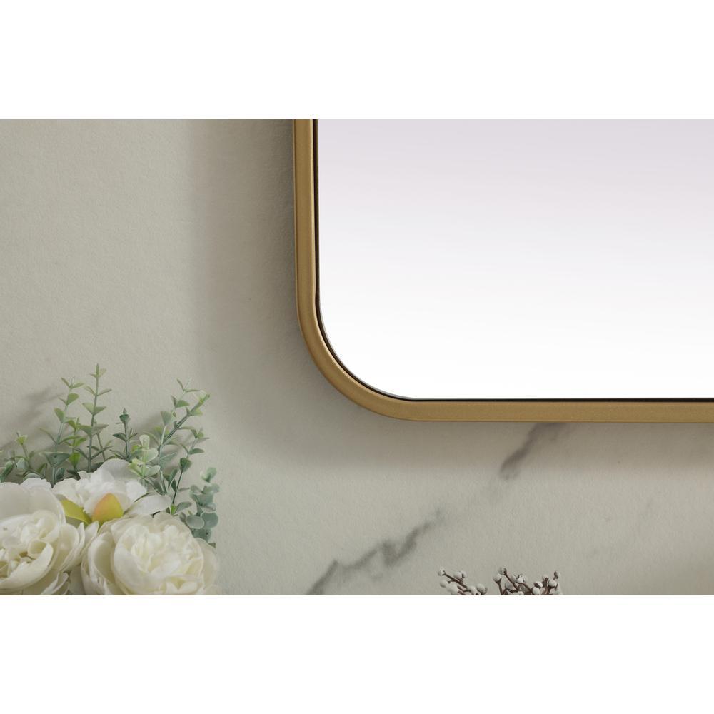 Soft Corner Metal Rectangle Full Length Mirror 32X72 Inch In Brass. Picture 5