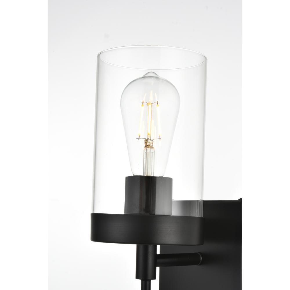 Benny 1 Light Black And Clear Bath Sconce. Picture 6