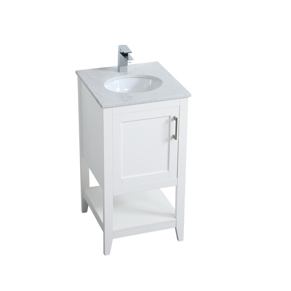 18 Inch Single Bathroom Vanity In White. Picture 8