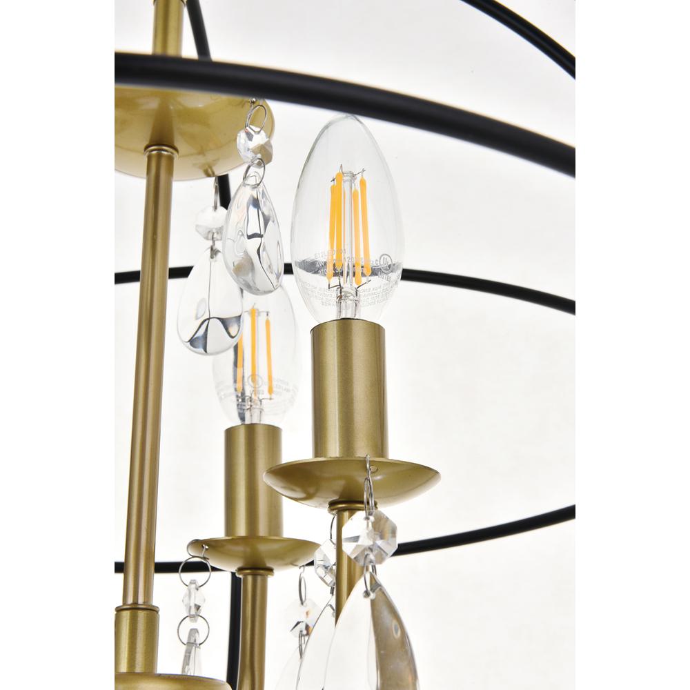 Wallace 4 Light Matte Black And Brass Pendant. Picture 8