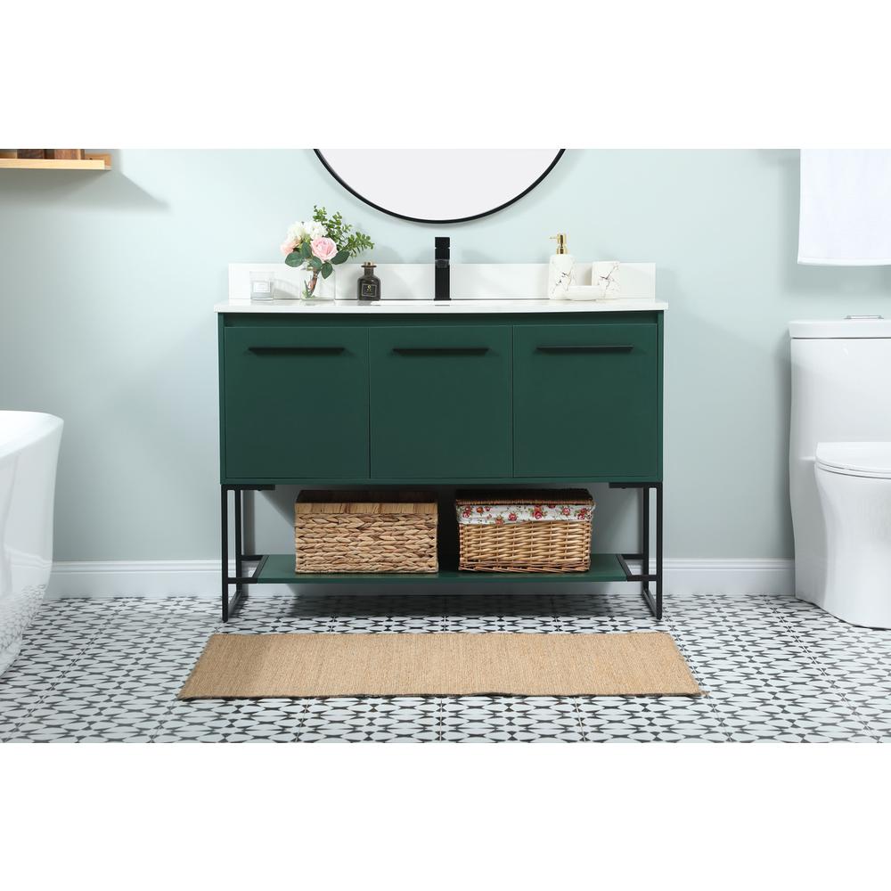 48 Inch Single Bathroom Vanity In Green With Backsplash. Picture 14