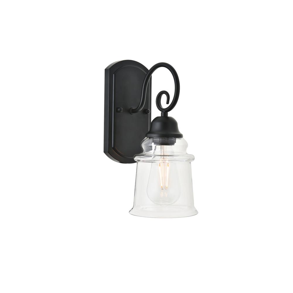 Spire 1 Light Black Wall Sconce. Picture 1