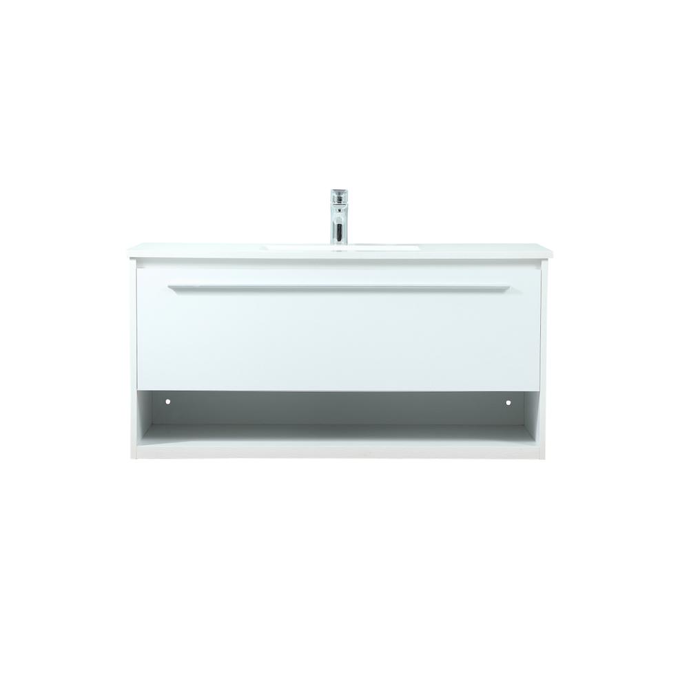 40 Inch Single Bathroom Vanity In White. Picture 1