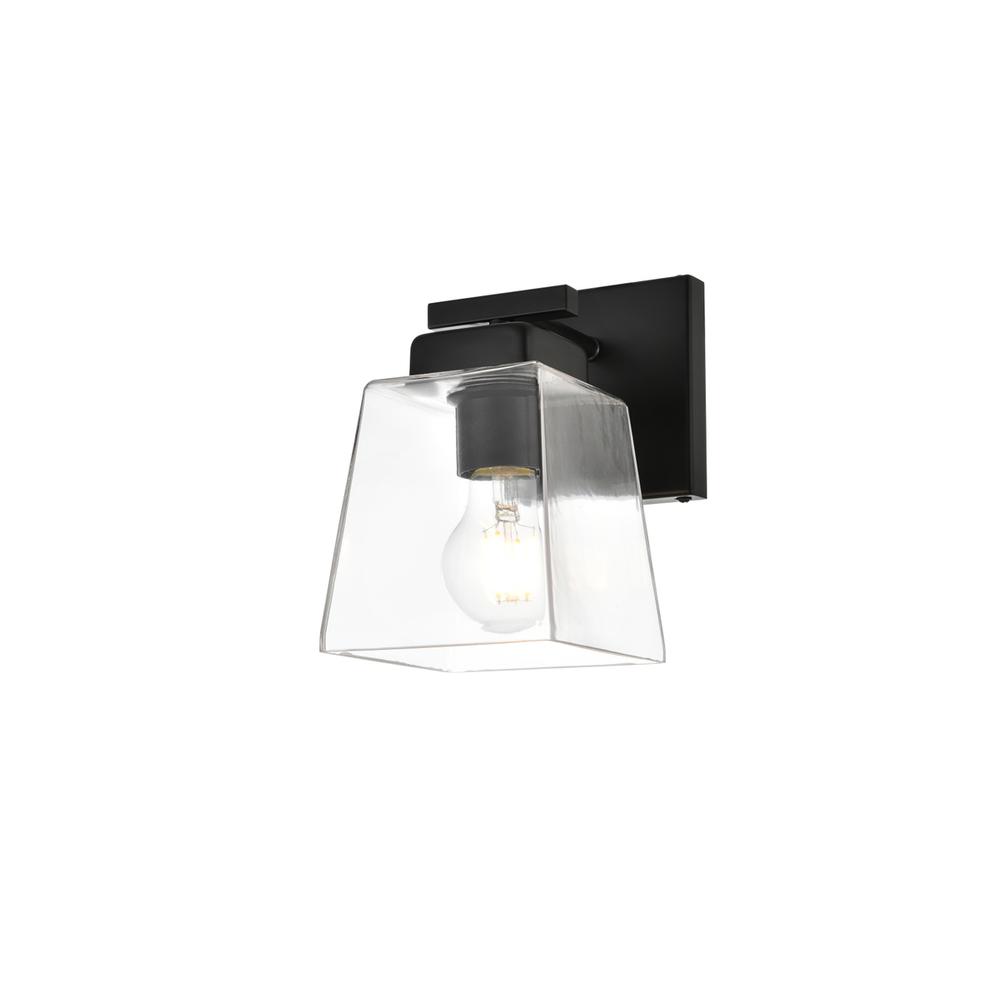 Merrick 1 Light Black And Clear Bath Sconce. Picture 2