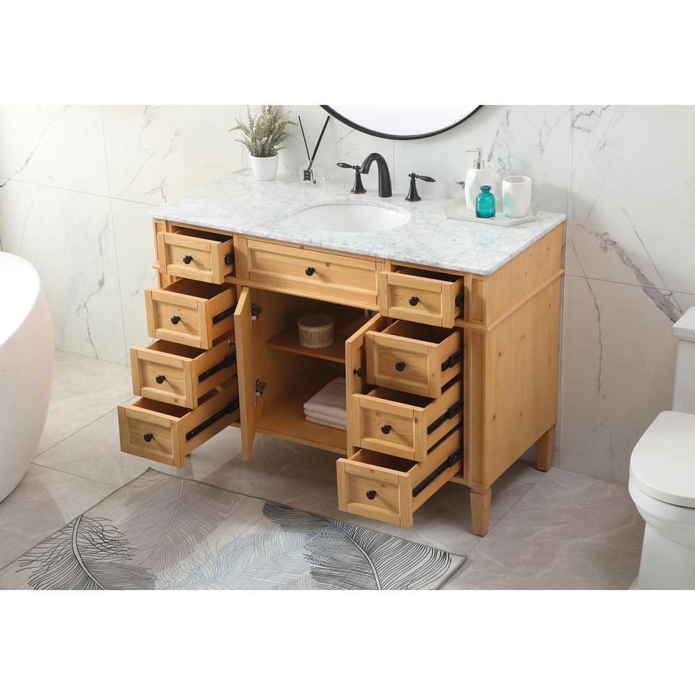 48 Inch Single Bathroom Vanity In Natural Wood. Picture 3