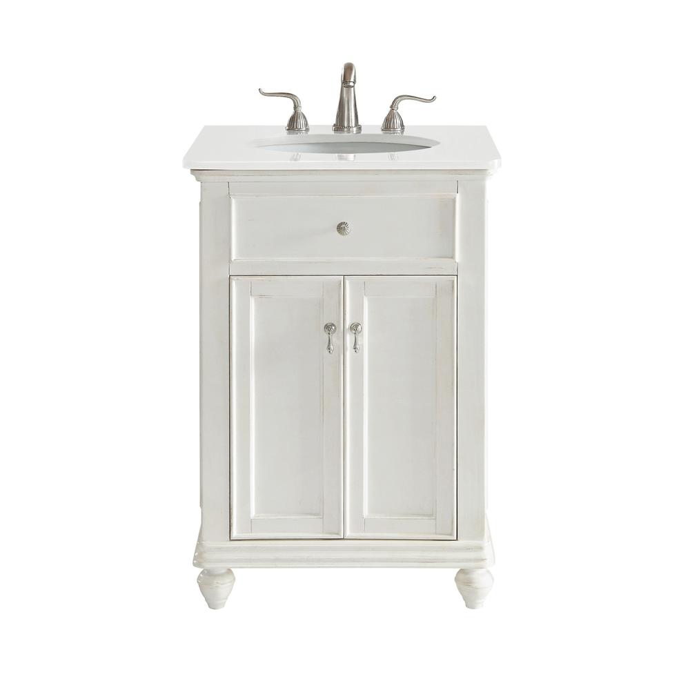 24 Inch Single Bathroom Vanity In Antique White. Picture 1