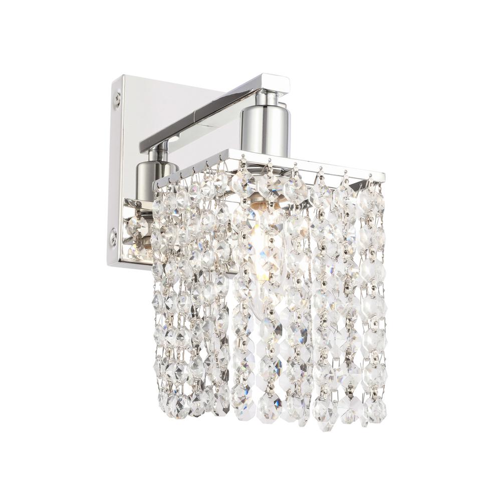 Phineas 1 Light Chrome And Clear Crystals Wall Sconce. Picture 3