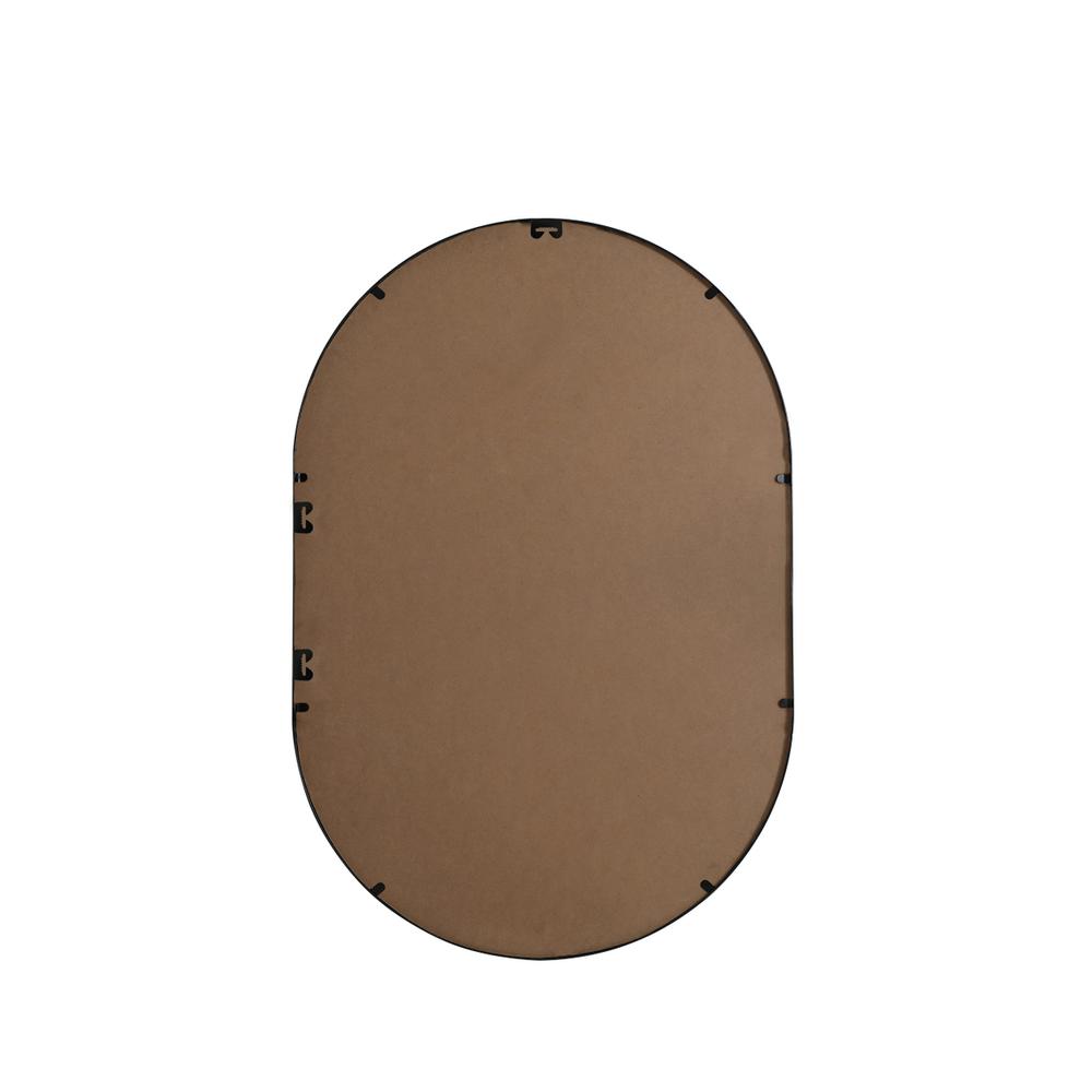 Metal Frame Oval Mirror 27X40 Inch In Black. Picture 10