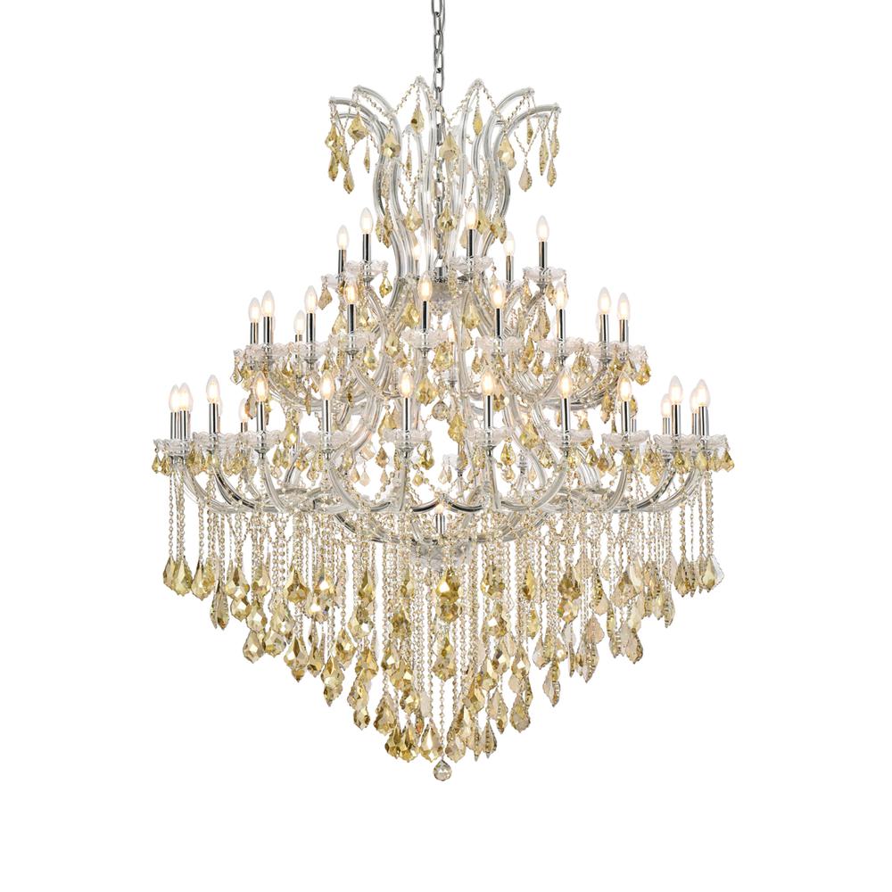 Maria Theresa 49 Light Chrome Chandelier Golden Teak (Smoky) Royal Cut Crystal. Picture 2