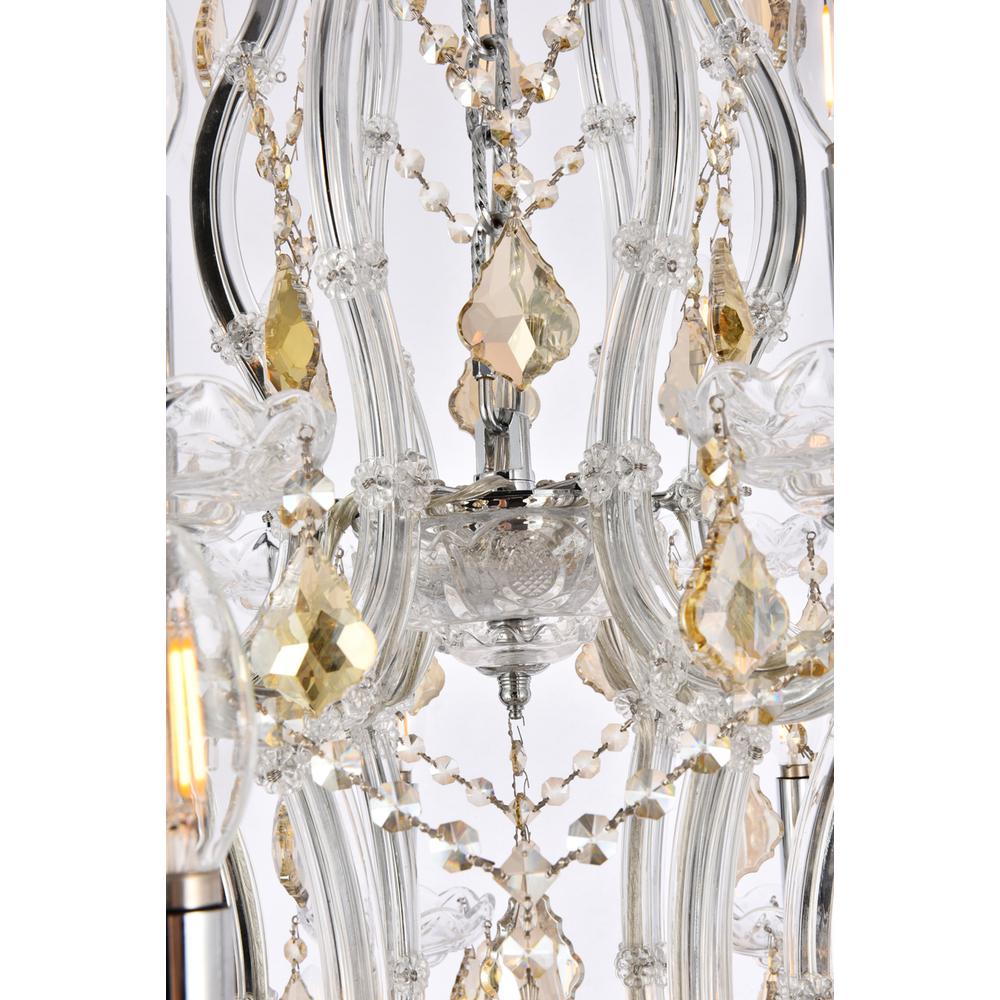 Maria Theresa 28 Light Chrome Chandelier Golden Teak (Smoky) Royal Cut Crystal. Picture 5