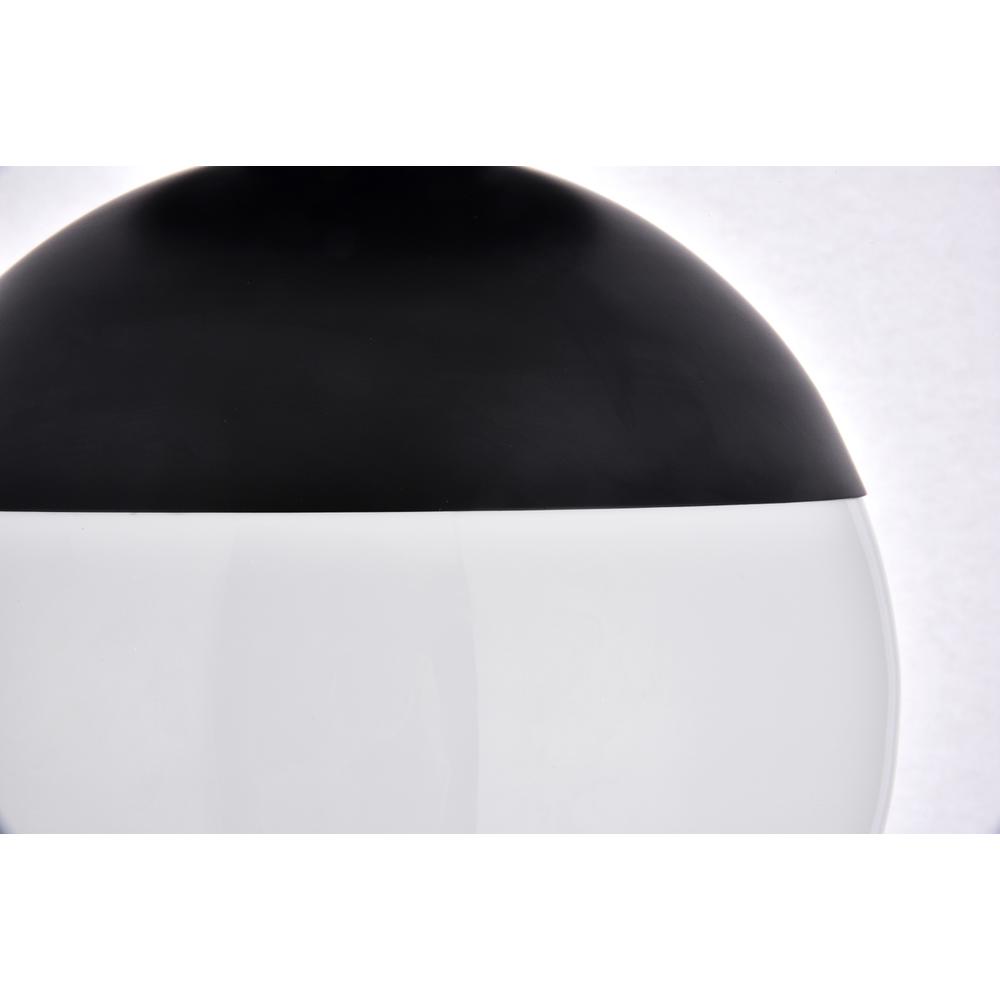 Eclipse 1 Light Black Flush Mount With Frosted White Glass. Picture 3