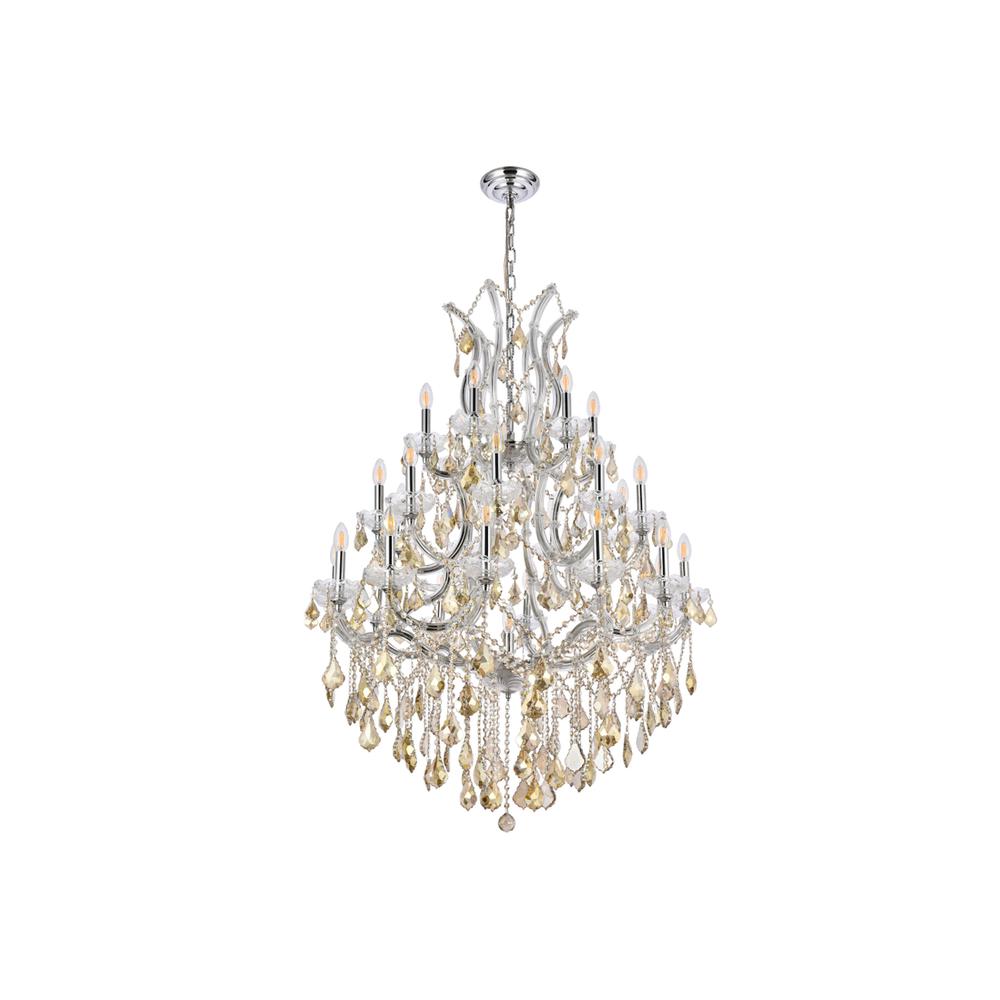 Maria Theresa 28 Light Chrome Chandelier Golden Teak (Smoky) Royal Cut Crystal. Picture 6