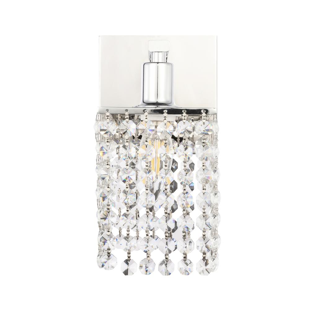 Phineas 1 Light Chrome And Clear Crystals Wall Sconce. Picture 1