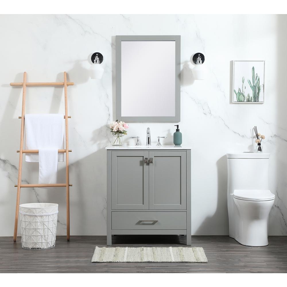 30 Inch Single Bathroom Vanity In Grey. Picture 4