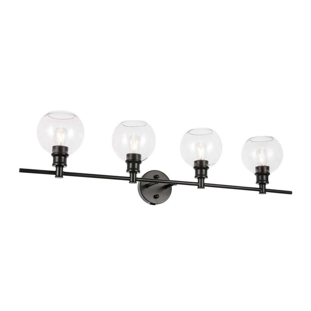 Collier 4 Light Black And Clear Glass Wall Sconce. Picture 3