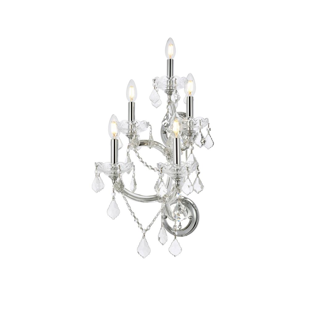Maria Theresa 5 Light Chrome Wall Sconce Clear Royal Cut Crystal. Picture 2
