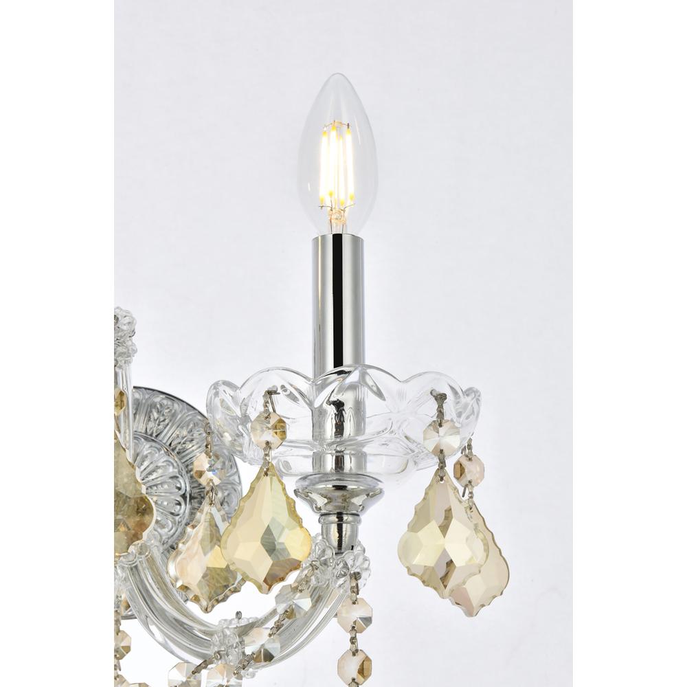 Maria Theresa 2 Light Chrome Wall Sconce Golden Teak (Smoky) Royal Cut Crystal. Picture 3