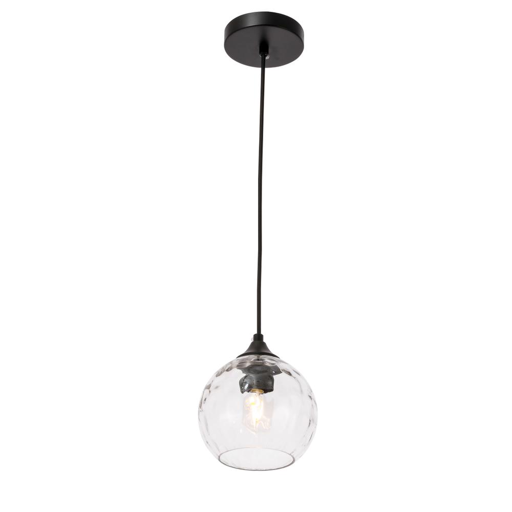 Cashel 1 Light Black And Clear Glass Pendant. Picture 5