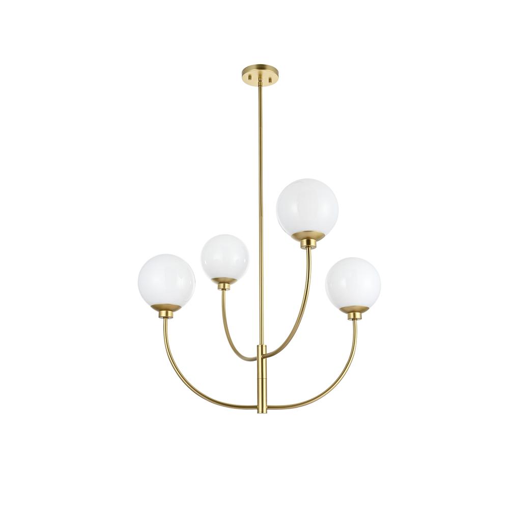 Nyomi 30 Inch Chandelier In Brass. Picture 6