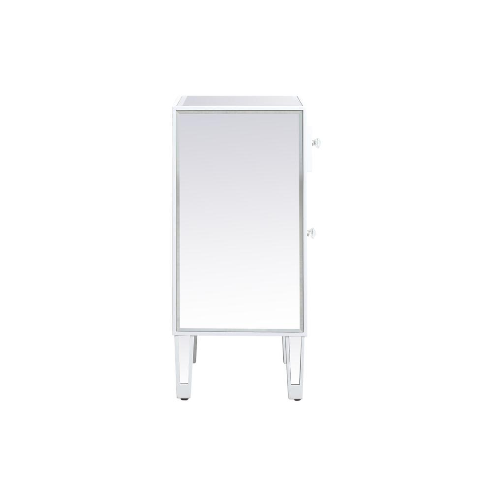 18 Inch Mirrored End Table In White. Picture 9