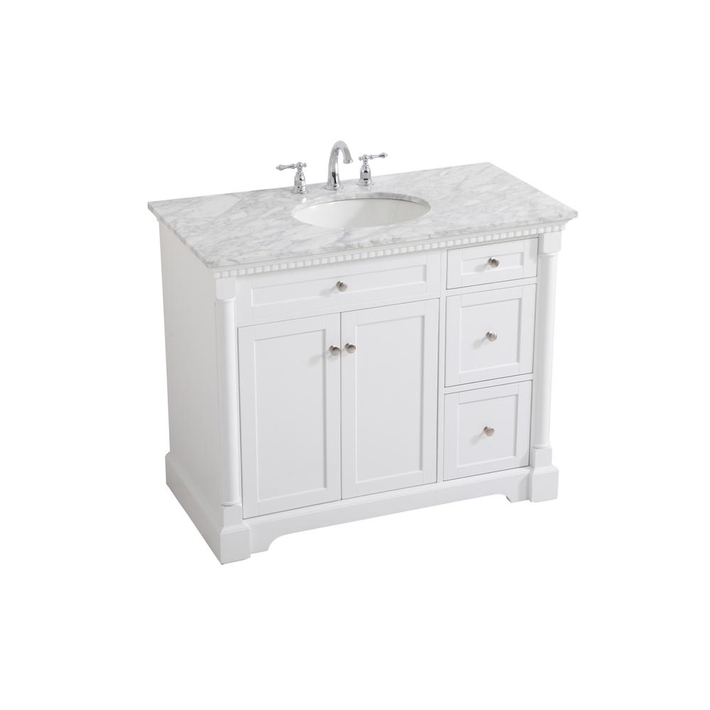 42 Inch Single Bathroom Vanity In  White. Picture 8
