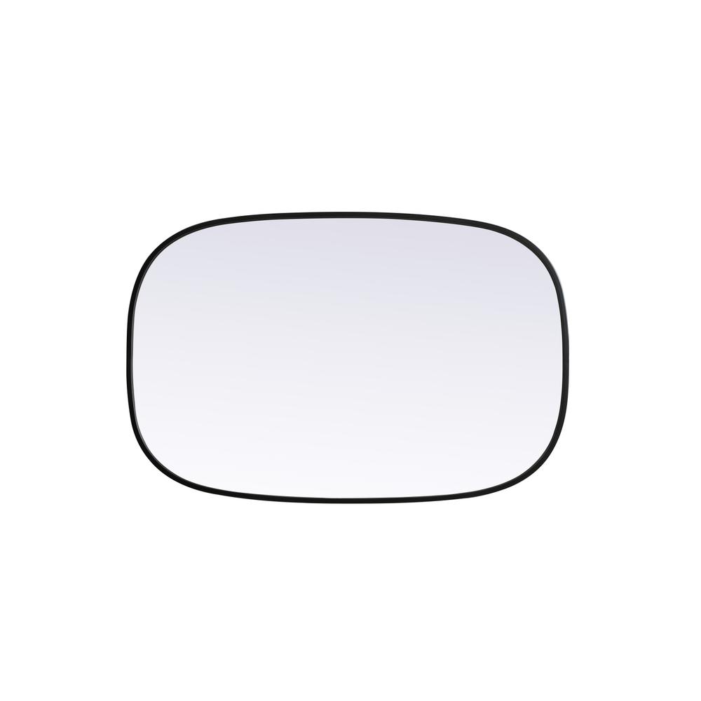 Metal Frame Oval Mirror 24X36 Inch In Black. Picture 8