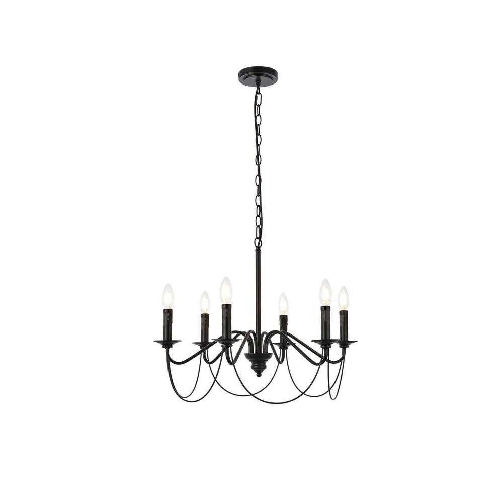 Westley 6 Lights Pendant In Black. Picture 1