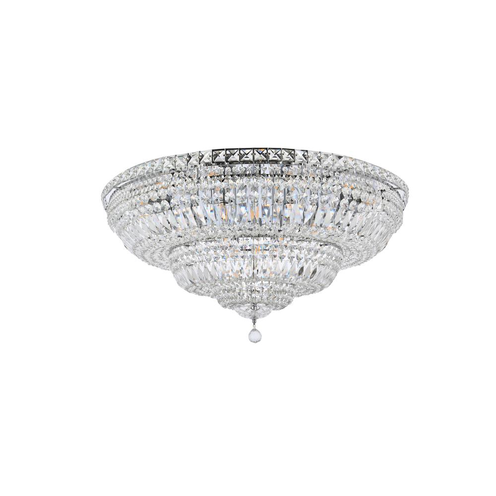 Tranquil 21 Light Chrome Flush Mount Clear Royal Cut Crystal. Picture 6
