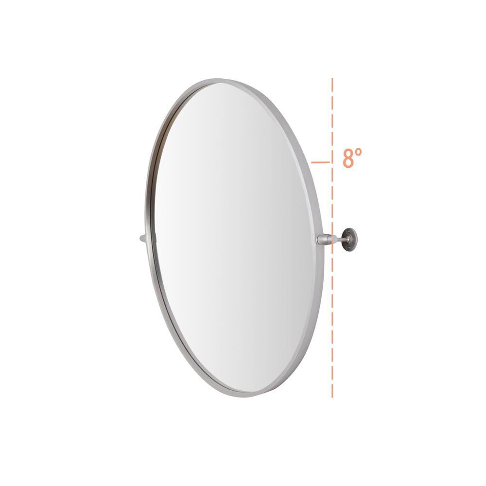 Round Pivot Mirror 30 Inch In Silver. Picture 6