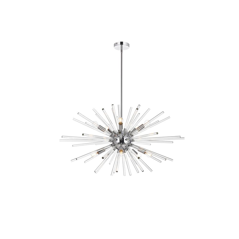 Sienna 32 Inch Crystal Rod Pendant In Chrome. Picture 1