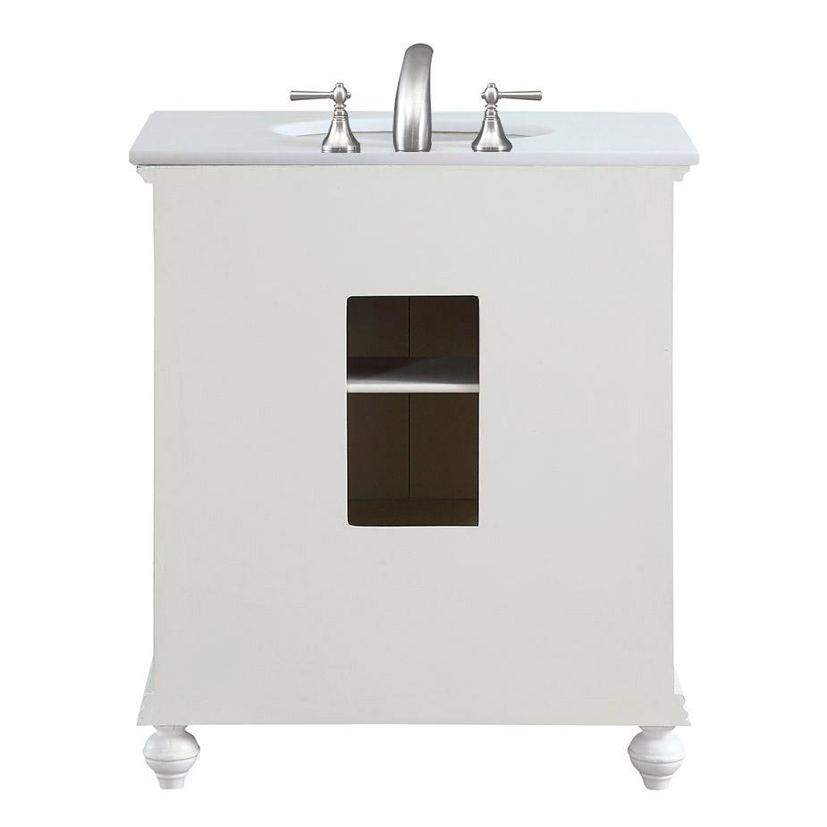 30 Inch Single Bathroom Vanity In Antique White. Picture 7
