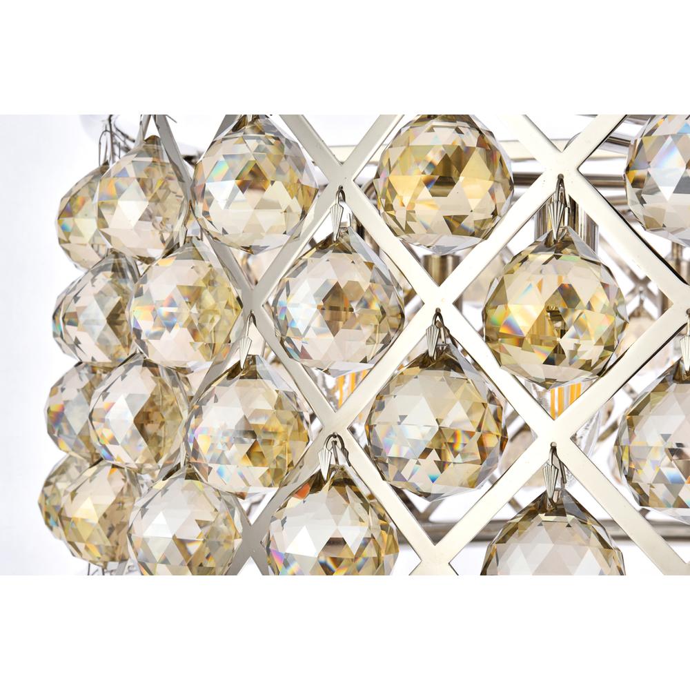 Madison 8 Light Polished Nickel Chandelier Golden Teak (Smoky) Royal Cut Crystal. Picture 5
