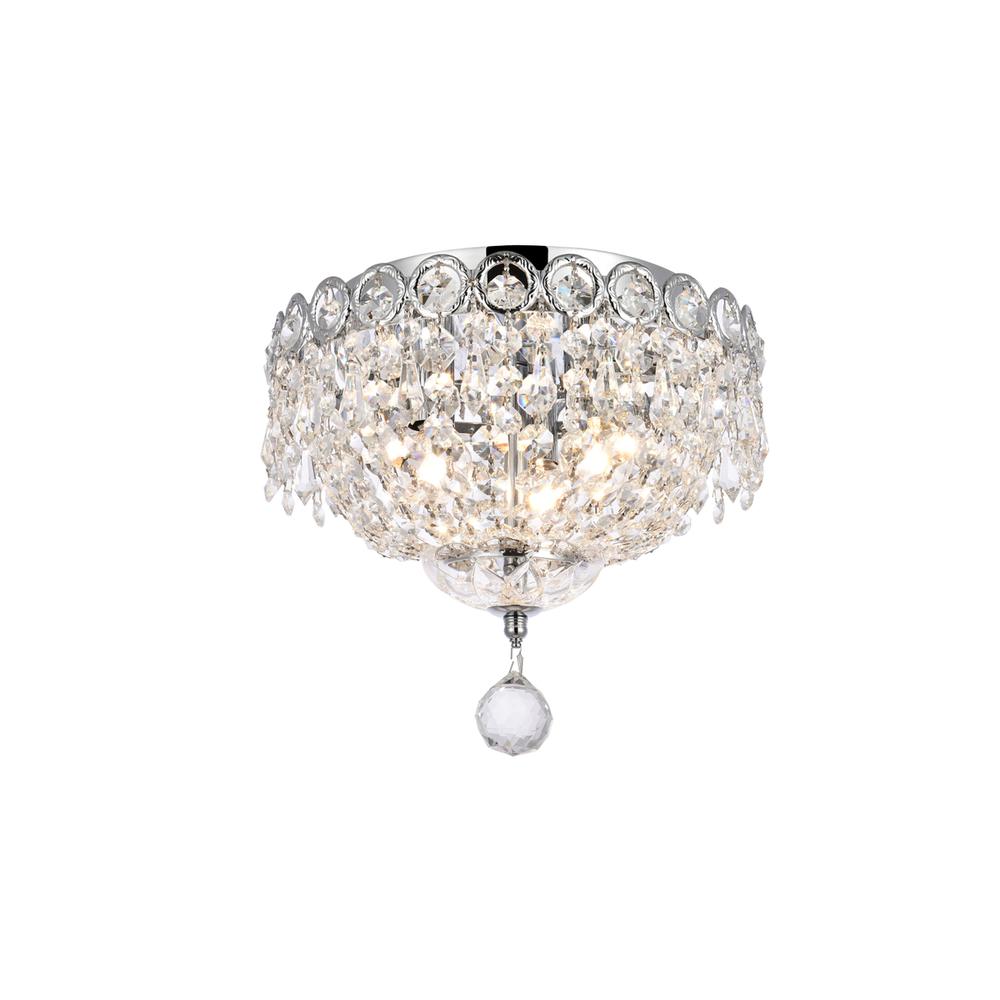 Century 3 Light Chrome Flush Mount Clear Royal Cut Crystal. Picture 2